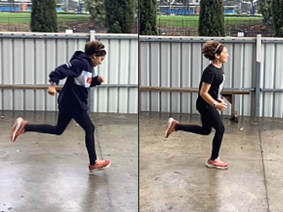 Mary — before and after running technique analysis